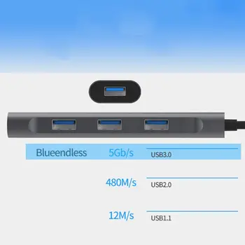 4 in1 USB C Hub Adapteris Raktu 