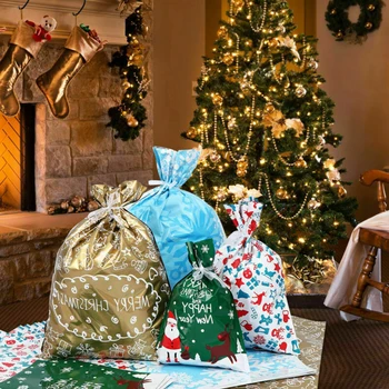 4 Stilius Linksmų Kalėdų Dovanų Maišelis Kalėdų Snaigės Saldainių Maišelį, Aliuminio Folija, Saldainių, Dovanų pakavimo Krepšys, Kalėdos, Nauji Metai
