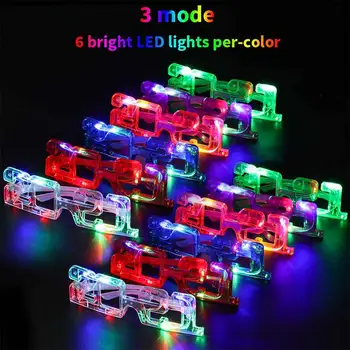 4 vnt Kalėdų Skaitmeninis 2021 akiniai 8 šviesos LED apšvietimas žaislas vaidmenų foto rekvizitai drabužių priedai atsitiktinių spalvų dovanos