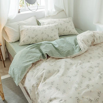 4 VNT Medvilnės Nustatyti Dviguba antklodė padengti užvalkalas paklode lova padengti spausdinti didelio tankio audinys Keturi gabalas Miega antklodė padengti