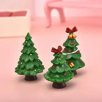 4 Vnt/set Miniatiūriniai Linksmų Kalėdų Eglučių Papuošalai, Terariumai Priedai Pasakų Sodo Figūrėlės Doll House Dekoro