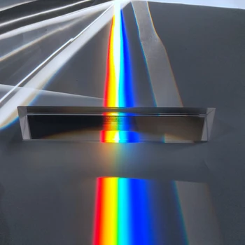 40*40*180mm Trikampė Prizmė Matyti Vaivorykštė Dydžio Nuotrauką Fotografijos Septynių spalvų Saulės Studentų Optinis Mokslo Eksperimentas