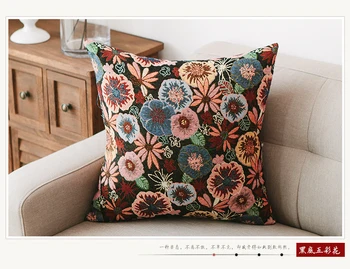 40/45/50/55/60CM, retro bohemijos pagalvėlė padengti užvalkalas sofa-dekoratyvinis ruda jacqurad geometrinis didelis juosmens pagalvę padengti