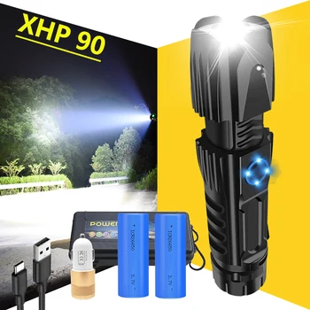 40000LM galingiausių XHP90.2 LED Žibintuvėlis atsparus vandeniui LED Žibintuvėlis Lanterna 