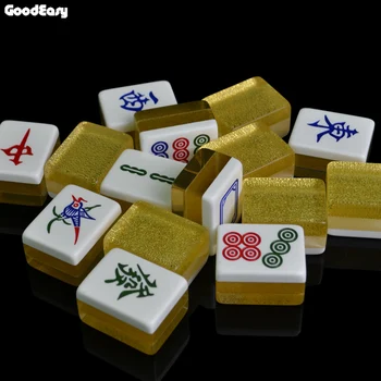 40mm Prabanga Mahjong Nustatyti, Sidabro ir Aukso Mahjong Žaidimai Home Games Karšto Parduoti Kinijos Juokingas Šeimos Stalo stalo Žaidimas, Nuostabi Dovana
