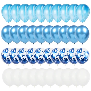 40pcs Agatas balionas Latekso metalo kolbų nustatyti, Mergaitė, berniukas gimtadienio deco Baby shower Mėlyna globos Vestuvių dekoravimas balionų Šalis