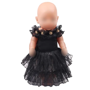 43 cm kūdikių lėlės Suknelė naujagimių Princesė nėrinių vakare gown žaislai sijonas tinka American 18 colių Mergaičių lėlės f426