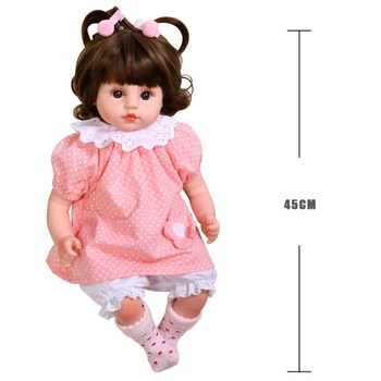 45CM Įdaryti Elektroninių Lėlės Bebe Atgimsta Žaislas Silikono Veido Pliušinis Kūno Baby Doll Tikroviška Žaislai Mergaitėms, Vaikams, Gimtadienio Dovanos Berniukas