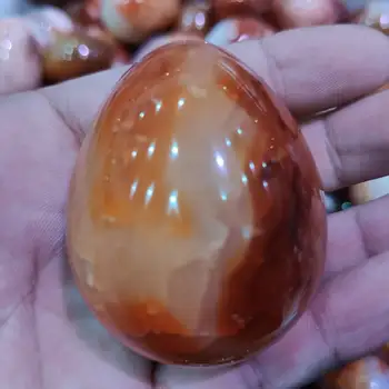 45mm Karneolis Agatas Kiaušinių Oranžinė Raudona Natūralus Putojantis Krištolo Akmens - Madagaskaras