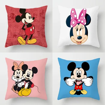 45x45cm Mickey Mouse Pagalvėlė Padengti Disney Minnie Animacinių filmų Užvalkalas Namų Puošybai Namų Tekstilės