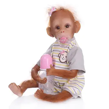 48cm Tikroviškos Lėlės Reborn Minkšto Silikono Vinilo Naujagimių Beždžionė Tikroviška Rankų darbo Žaislas Vaikams Gimtadienio Dovanos