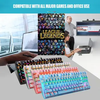 4Colors Laidinio Žaidimų Klaviatūra, Mechaninė Jausmas Klaviatūros USB Keycaps Klaviatūra atspari Vandeniui Kompiuterinių Žaidimų Žaidėjus Teclado Mecanico