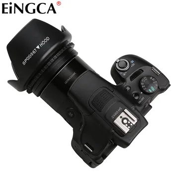 4In1 Priedai Fotoaparato Objektyvo Adapteris Canon SX520 SX70 SX60 SX50 HS, kad 67mm + Objektyvo Dangtelis + Objektyvo Gaubtą + 67mm UV Filtru FA-DC67A