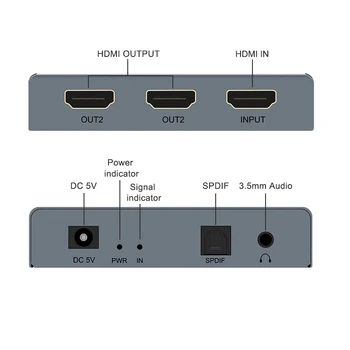 4K HDMI Audio Extractor 5.1 HDMI Audio Converter Adapteris, Splitter HDMI SPDIF HDMI Switcher Už PS4 Nešiojamas kompiuteris su nuolatinės srovės kabelis