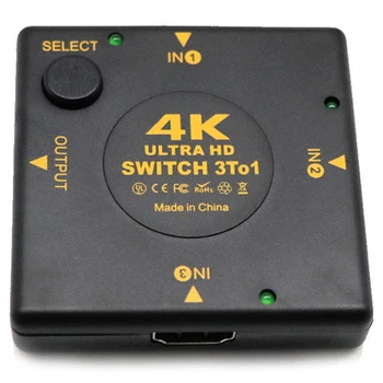 4K HDMI Switch Box Selektorių 3 In 1 Out kvm Audio Extractor Hub Splitter Switcher-SCLL