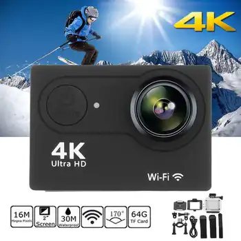 4K Veiksmų Kamera, WiFi Full HD 1080p Vandeniui po vandeniu Filmuoti vaizdo Kamera Sporto Kamera 2.0 colių Lauko Kameros