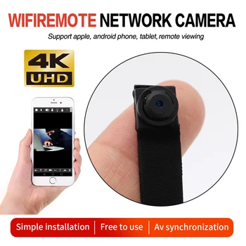4K WIFI Tinklo Kamera, IP Kameros P2P HD Wide Angle Mini Kamera 