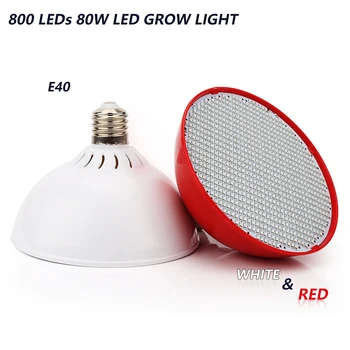 (4pcs/Lot) 800 Led Grow Light 80W E27 E40 Visą Spektrą Augalų Lempos Patalpų Sodo Augalai Vegs Hydroponic Sistema, Augalų Šviesos