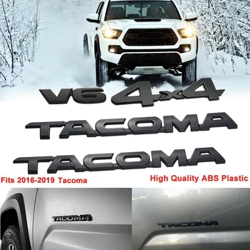 4Pcs Nustatyti Tacoma 4X4 V6 Kamieno Automobilio Durys, Bagažinės dangtis, Emblemų Ženklelis Decal 