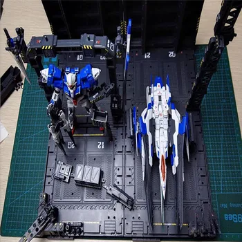 4pcs/set PASIDARYK pats Mechaninė Grandinės Veiksmų Ekranas Bazės Mašina Lizdas MG 1/100 Gundam Modelis Garažas Bazė su Lipdukai