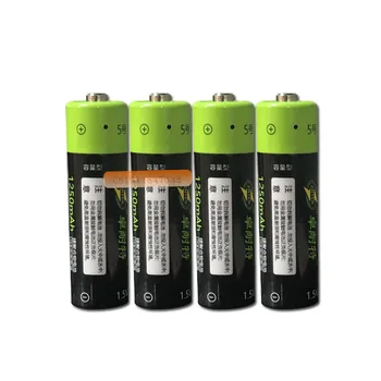 4pcs ZNTER 1,5 V AA 1250mAh li-polimero li-po įkraunama ličio li-ion baterija su USB laidu pack
