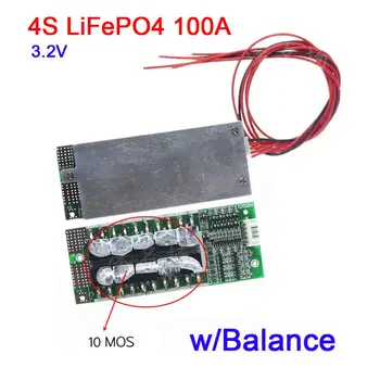 4S 100A 12V Balansas LiFePO4 Ličio baterija Apsaugos Valdybos BMS 3.2 V UPS keitiklis, energijos saugojimas