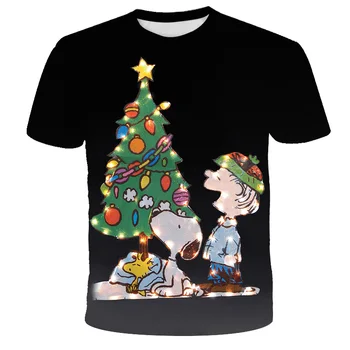 4T-14T vaikų smagu Santa Claus T-marškiniai, trumparankoviai vasaros greitai-džiovinimo elf Kalėdos elementai Karfield 3D spausdinimo T-shirt