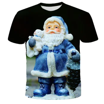 4T-14T vaikų smagu Santa Claus T-marškiniai, trumparankoviai vasaros greitai-džiovinimo elf Kalėdos elementai Karfield 3D spausdinimo T-shirt