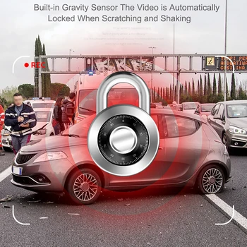 5.18 Colių Jutiklinis Sscreen 1080P Automobilių DVR Brūkšnys Kamera Auto galinio vaizdo Veidrodėlis, Skaitmeninis Dvigubo Objektyvo Vairuotojo Vaizdo įrašymo Stovėjimo Stebėti