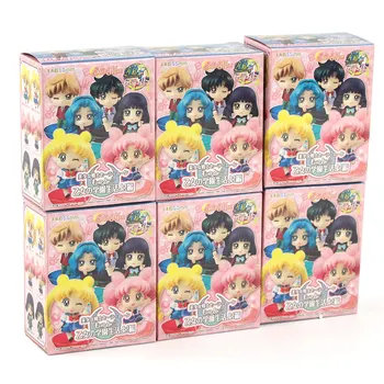 5.5 cm, 6pcs/set Sailor Moon Tsukino Q Versija Jupiteris Venera Marsas, Merkurijus PVC Veiksmų Skaičius, Surinkimo Modelis Žaislas, Lėlė Mergaitėms, Dovanos