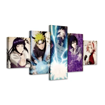 5 Gabalas Drobė Aliejus HD Anime Plakatas Kakashi Naruto Sasuke Simbolių Naruto Meno Miegamojo Puošimas Modulinė Sistema