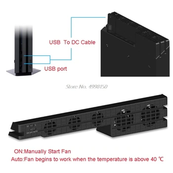 5-Ventiliatorius Išorės Super Turbo USB Aušinimo Ventiliatorius Playstation4 PS4 Pro Žaidimas ConsoleWholesale dropshipping