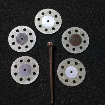 5 vnt Dantų lab Deimantinis diskas diskai dvipusis smėlis pjovimo disko įrankio skersmuo 22mm storio 0.20-0.25 mm, su 1 įtvaro