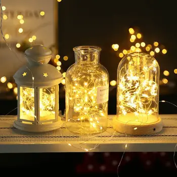 50/100 LED Saulės Styginių Šviesos Kalėdinė Dekoracija Žibintų Festivalis Styginių Šviesos Sodas Vandeniui Vario String String Light