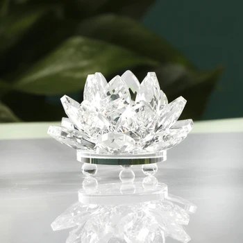 50 mm k9 Crystal Lotus Flower Feng Shui Namų Dekoro Spalvinga Lotoso Gėlės Miniatiūriniai Modelio Namas Ornamentu
