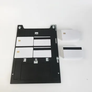 50 Rašalinis susisiekti SLE4442 chip pvc kortelė su HICO 3-track magnetinės juostelės pvc ID kortelės spausdinimas Epson arba Canon inkjet printer