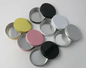 50 x 100g Tuščias Aliuminio Jar sudaro Metalo Grietinėlės Indelį Matinė Juoda Rožinė Aukso Baltos spalvos Aliuminio Skardos Kosmetikos Konteinerių Eyecream Puodą