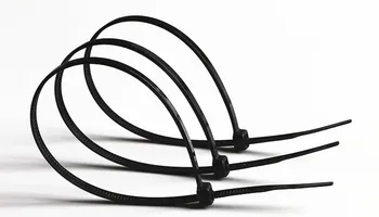 500 VNT 4x150 4x180 4x200 mm, balta Juodo plastiko savaiminio fiksavimo nailono kabeliui plastiko juostelės įdiegta