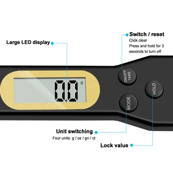 500g 0.1 g Skaitmeninis Tikslios Matavimo Šaukštai Elektroninis LCD Skaitmeninis Šaukštas Svoris Volumn Maisto Masto Gramas Mini Virtuvė Masto