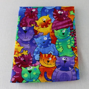 50cm*110cm Animaciją Kačių Spausdinti Medvilnės Audinio siuvimo vaikams, krepšys, piniginė medžiaga 