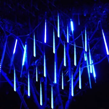 50cm 8 Vamzdžiai Vandeniui Meteoras Dušas Lietaus LED String Šviesos Lauko Kalėdinė Dekoracija Namuose Medžio ES/JAV Plug