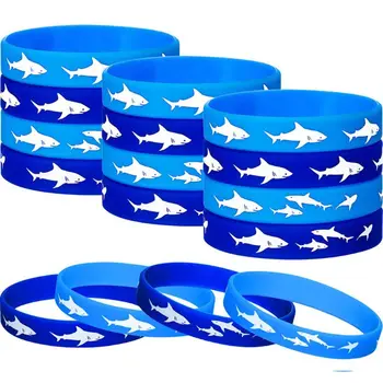 50Pcs Blue Shark Partija Pasisako Guma Rankogaliai Banglenčių Vandeniui Apyrankės Komplektas, Aukštos Kokybės ir visiškai Naujas