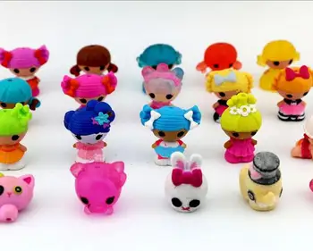 50pcs/daug animacinių filmų skaičius Lalaloopsy, Loveable animacinių filmų lėlės mergaitėms, Mini mergaičių žaislai su animacinių filmų gyvūnų,siųsti atsitiktinai