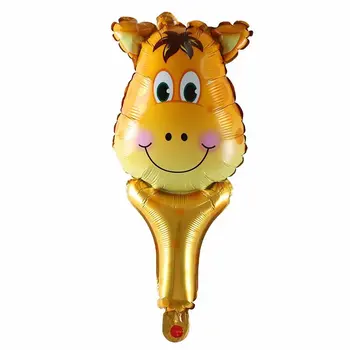 50pcs/daug gyvūnų vertus folija Balionai tigras, liūtas, žirafa, beždžionė galvos ballon gimtadienio dekoracijas zebra Karvės vaikai stick žaislai