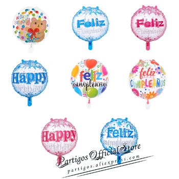 50pcs/set 18 colių skaidrus gimtadienio burbuliukai apvalūs balionai helio gaubliai ispanų anglų gimtadienio dekoracijos