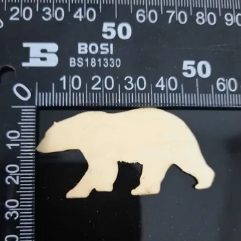 50pcs Tuščią Nebaigtų Mediniai Polar Bear Kaimiškas Medienos, Padengti Oranments Lazeriu Iškirpti 