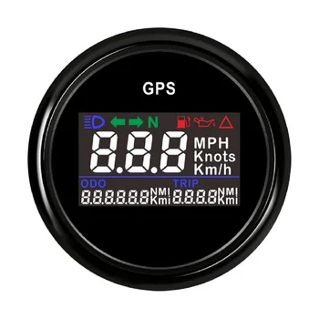 52mm Skaitmeninis GPS Spidometras + jutiklis LCD Greičio Indikatorius Ridos Reguliuojamas Rida Kelionės Matuoklis, Auto Motociklas, Valtis 12V 24V