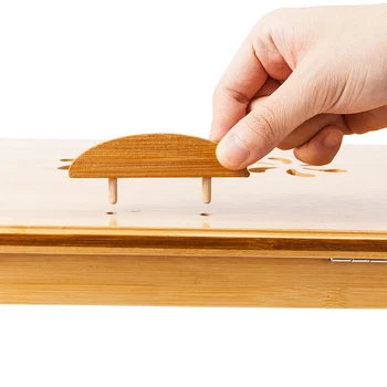 53cm Madinga Dvigubai Žiedų Graviravimas Modelis Reguliuojamas Bambuko Kompiuterio Stalas Medienos Spalva (12.2 x 8.5 x 2,7)cm