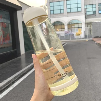 550/850/1000 ml sporto, vandens buteliai su šiaudų plastikinio butelio lauke, kelionės vaikams, studentams, mokyklos butelis