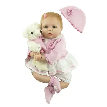 55cm Bebes Boneca Atgimusios De Silikono Nekilnojamojo Reborn Baby Lėlės Kūno Audiniai Džiugu Naujagimiui Lėlės, Žaislai Mergaitėms, Gimtadienio Dovanos
